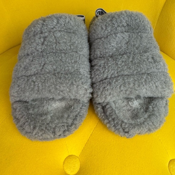 UGG Women's Fluff Yeah Women's Slide Wedge Sandals - Charcoal - Picture 2 of 8